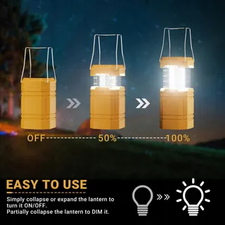 Solar LED Campinglamp Waterdicht Lantaarn 3000mAh Powerbank — miniatuur 3