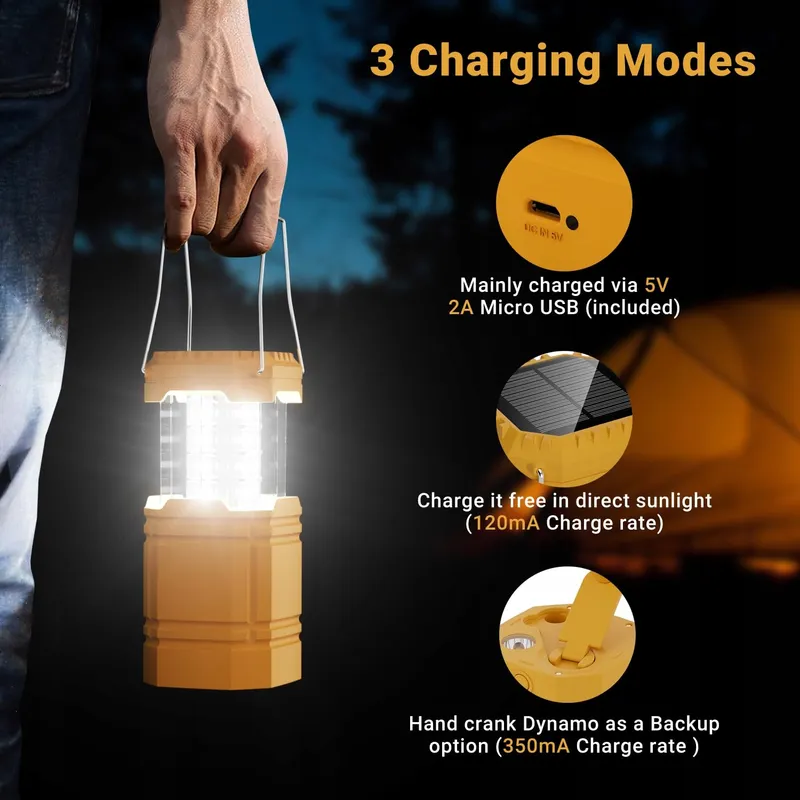Solar LED Campinglamp Waterdicht Lantaarn 3000mAh Powerbank — foto 4