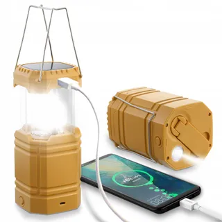 Solar LED Campinglamp Waterdicht Lantaarn 3000mAh Powerbank — miniatuur 1