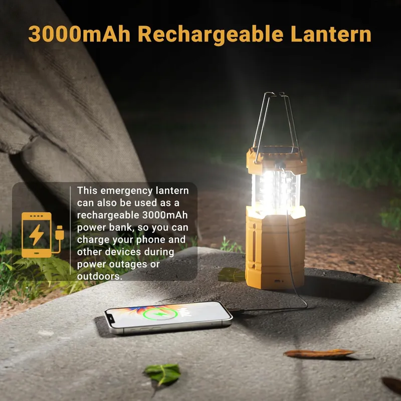 Solar LED Campinglamp Waterdicht Lantaarn 3000mAh Powerbank — foto 5