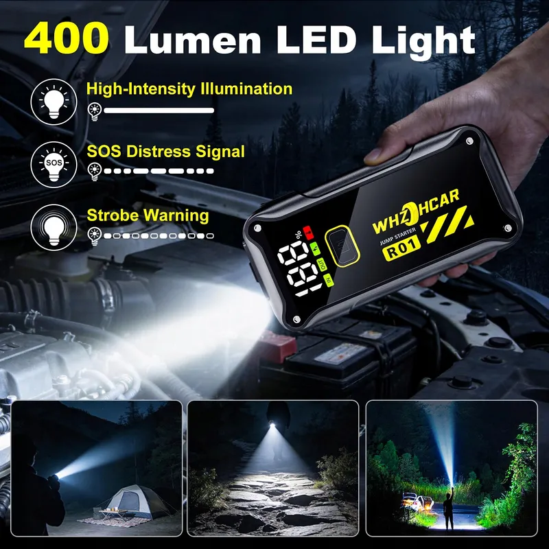 STARTSHILFE Powerbank 7000A 12V 10L Benzine 8L Diesel LED USB — foto 4