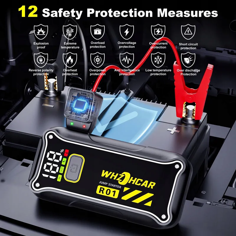STARTSHILFE Powerbank 7000A 12V 10L Benzine 8L Diesel LED USB — foto 7