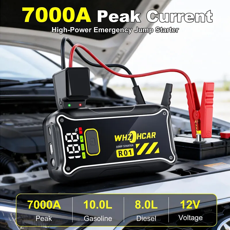 STARTSHILFE Powerbank 7000A 12V 10L Benzine 8L Diesel LED USB — foto 2