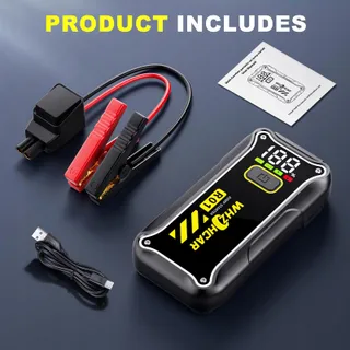 STARTSHILFE Powerbank 7000A 12V 10L Benzine 8L Diesel LED USB — miniatuur 9