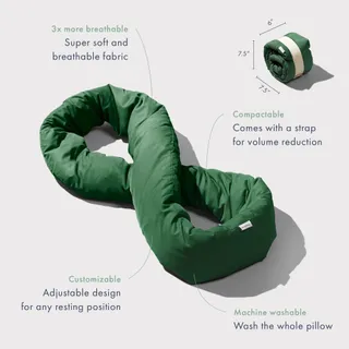 HUZI DESIGN Infinity Kussen Reizen Nekkussen Comfortabel Groen — miniatuur 3