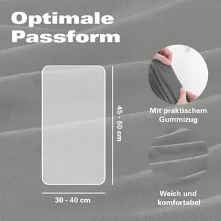 BASATEX Bio Kussenslopen 2 Stuks 40x60cm 45x65cm Katoen GOTS Antraciet — miniatuur 5
