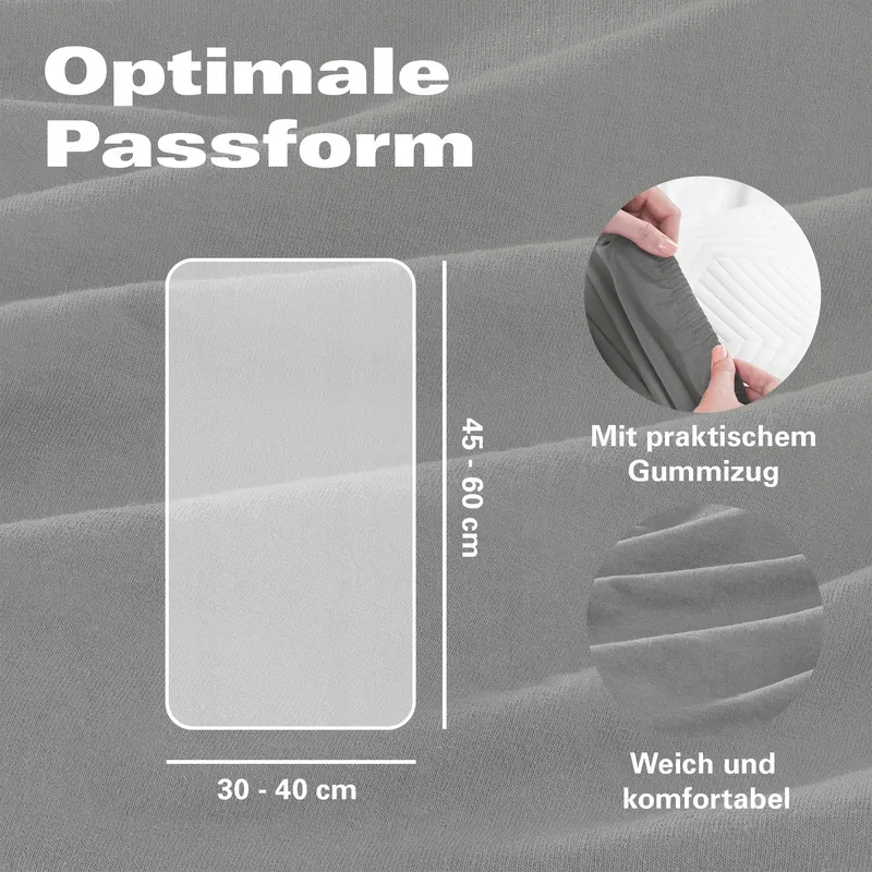 BASATEX Bio Kussenslopen 2 Stuks 40x60cm 45x65cm Katoen GOTS Antraciet — foto 5