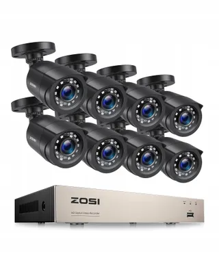 ZOSI 8CH 1080P Bewakingssysteem Zonder Harde Schijf 8x 2MP CCTV — miniatuur 1