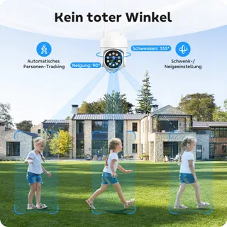 CAMPAMP Bewakingscamera Set WiFi 24/7 16CH NVR 500GB 2-weg Audio — miniatuur 3