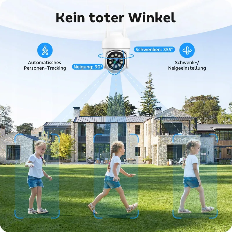 CAMPAMP Bewakingscamera Set WiFi 24/7 16CH NVR 500GB 2-weg Audio — foto 3