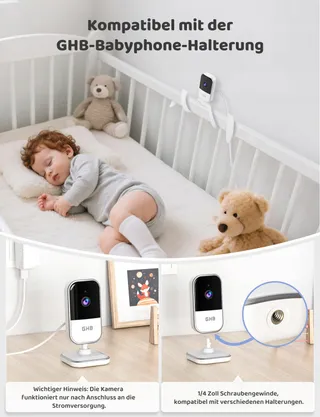 GHB Babyfoon Camera 5" 720P 5000mAh VOX Zoom Nachtzicht Audio — miniatuur 6