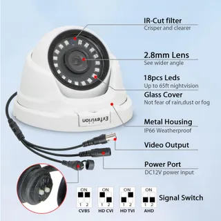EVTEVISION Bewakingscamera 4-in-1 1080P 2MP IP66 Binnen Buiten — miniatuur 3