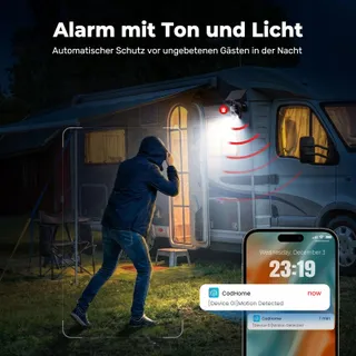 CODNIDA 4G LTE Bewakingscamera Buiten SIM 3MP HD 9000mAh IP65 PIR — miniatuur 6