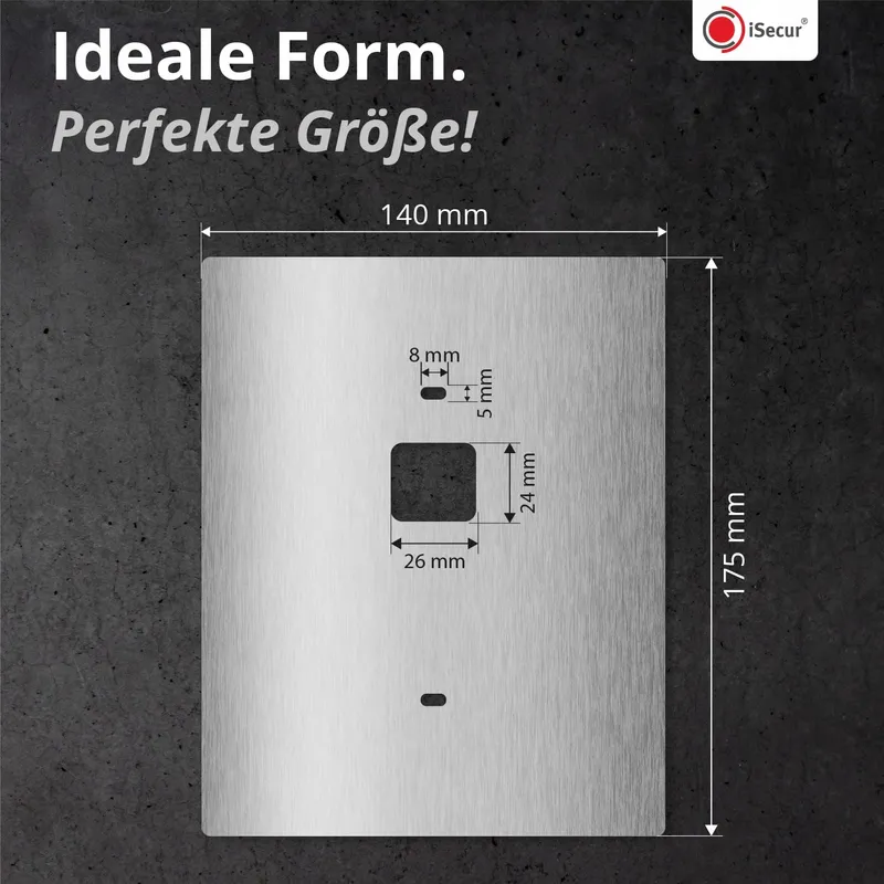 ISECUR RVS Afdekplaat Voor Eufy Videodeurbel 140x175mm — foto 2