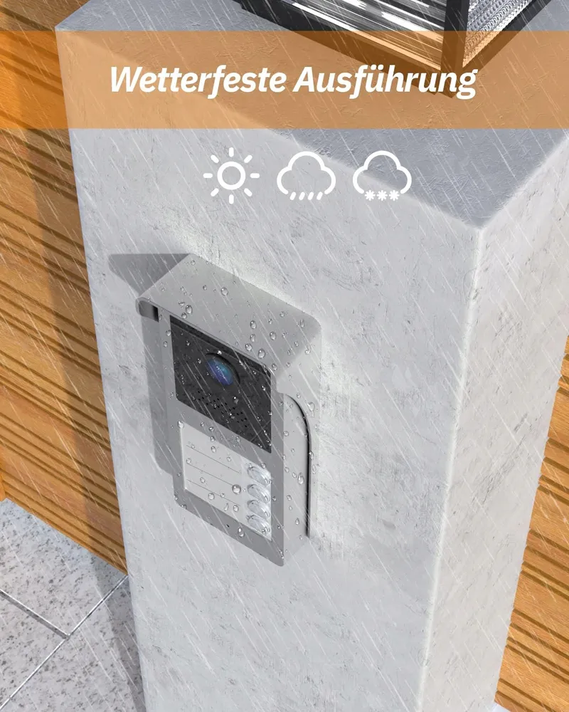 TMEZON Video-intercom 4-Gezinnen 7-Inch Monitor Camera HD 2-Weg Audio — foto 4