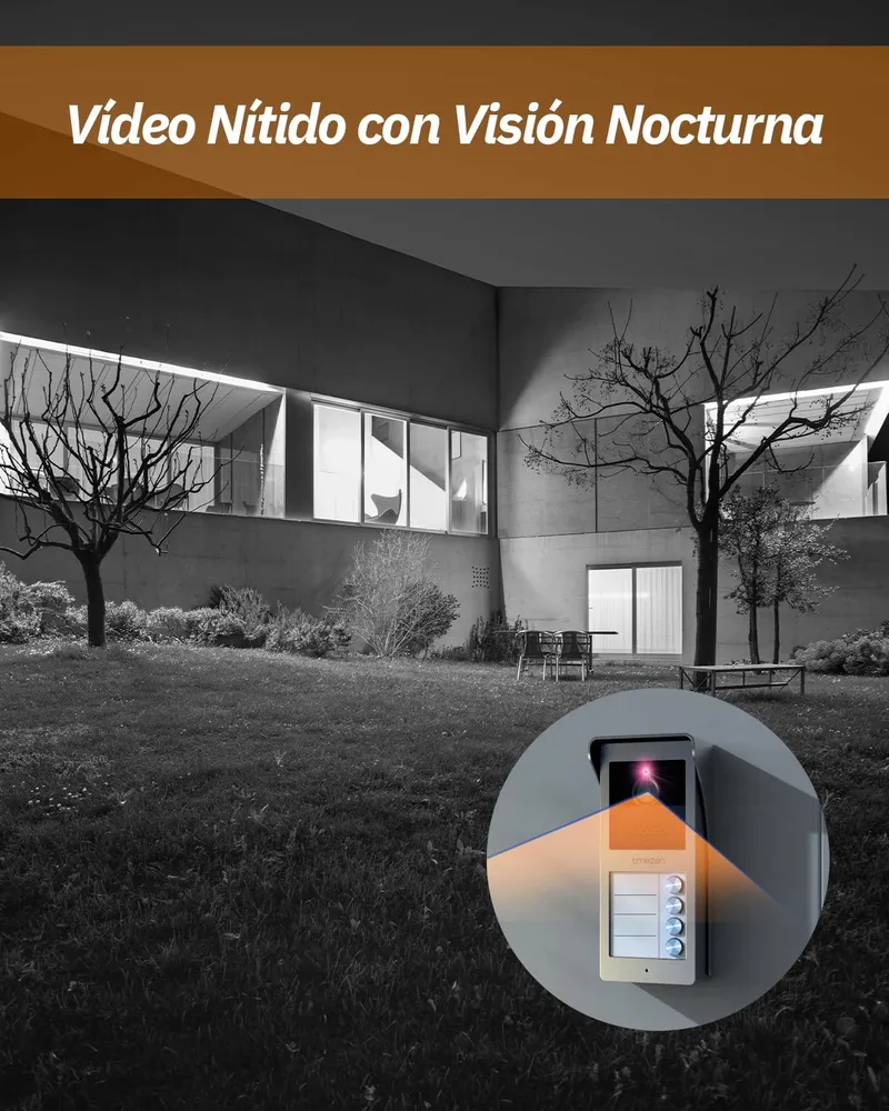 TMEZON Video-intercom 4-Gezinnen 7-Inch Monitor Camera HD 2-Weg Audio — foto 5