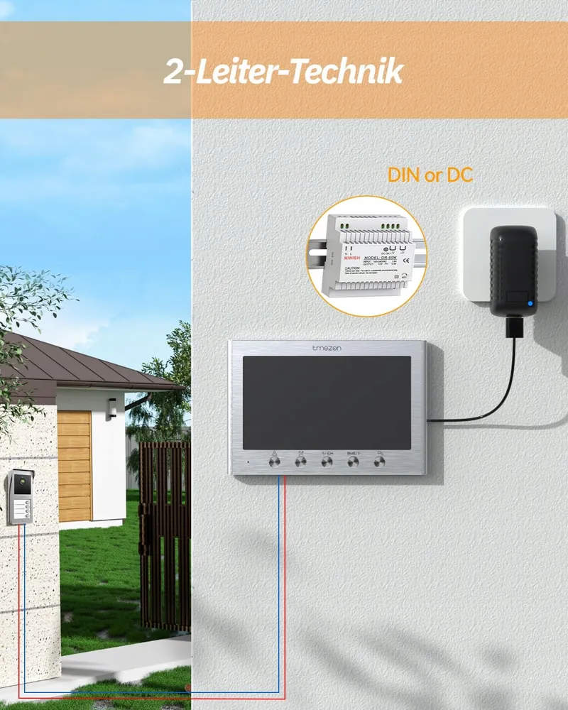 TMEZON Video-intercom 4-Gezinnen 7-Inch Monitor Camera HD 2-Weg Audio — foto 8