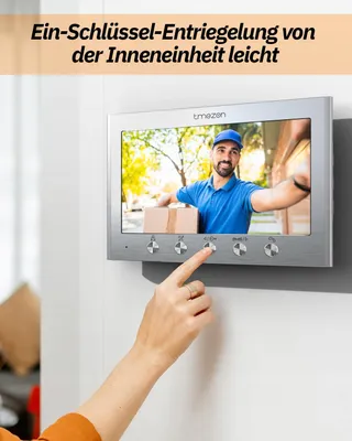 TMEZON Video-intercom 4-Gezinnen 7-Inch Monitor Camera HD 2-Weg Audio — miniatuur 2