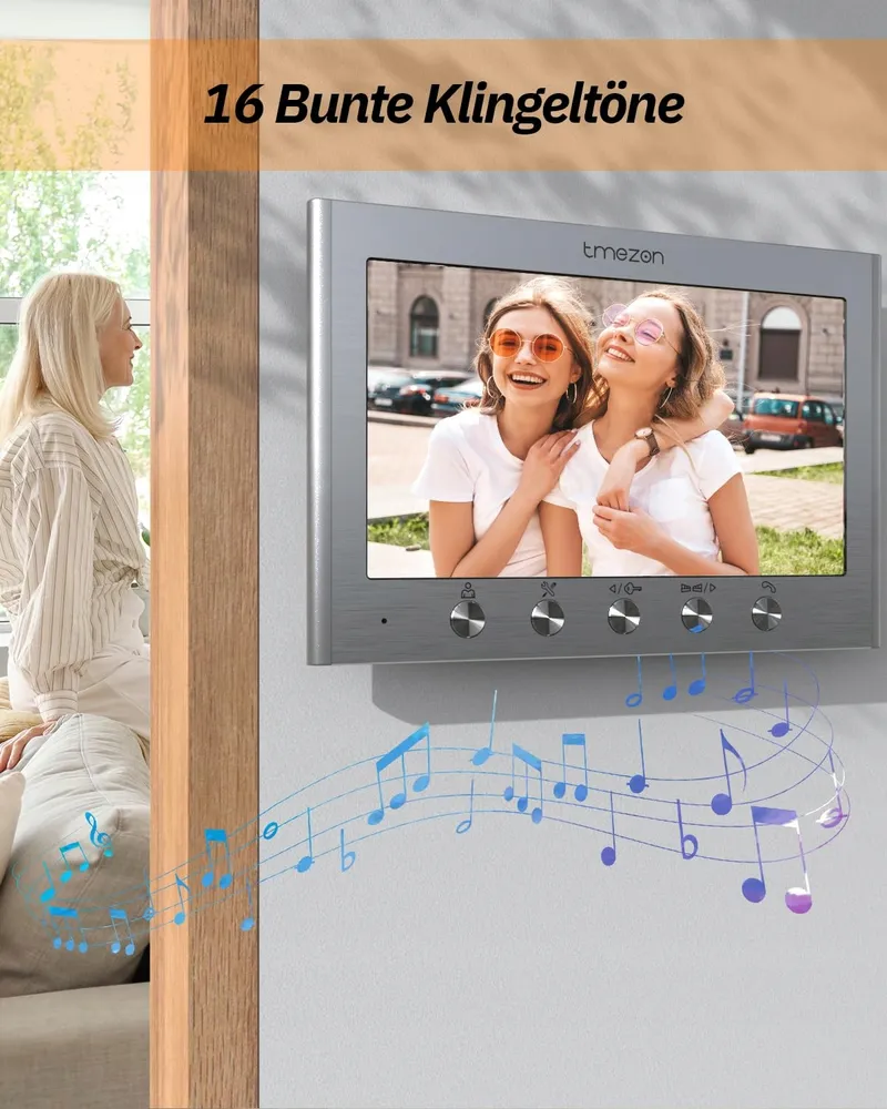TMEZON Video-intercom 4-Gezinnen 7-Inch Monitor Camera HD 2-Weg Audio — foto 6