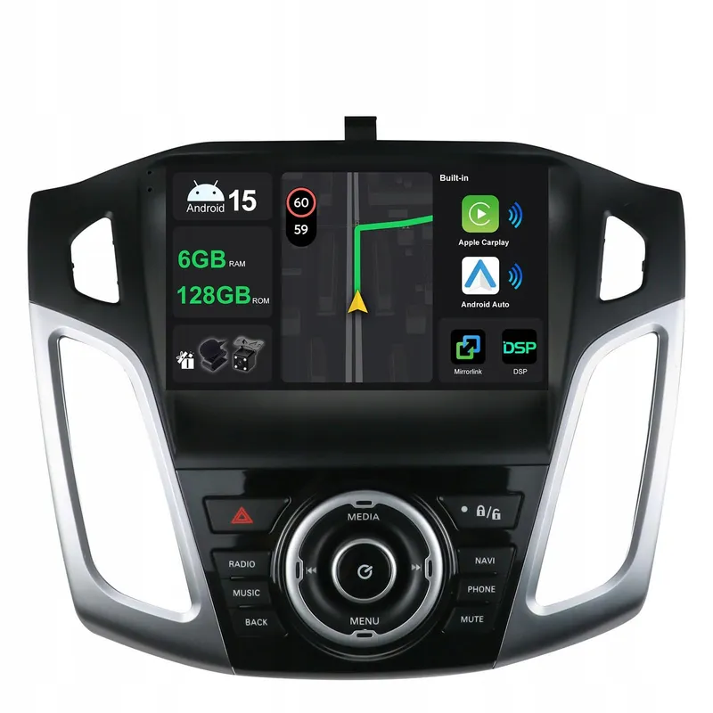 KECONSING 9 Inch Android Radio Ford Focus 2011-2019 GPS CarPlay DSP LTE — foto 1