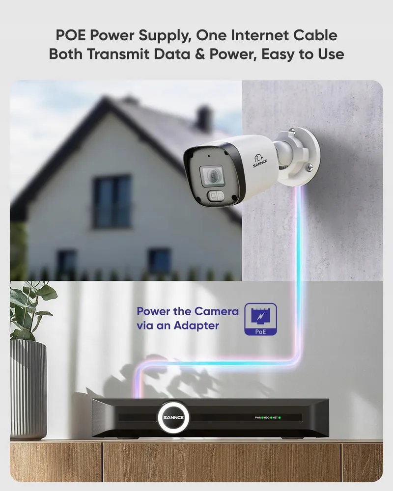 SANNCE PoE Camerasysteem 5MP 8CH NVR 4x3MP Waterdicht 1TB IR — foto 5