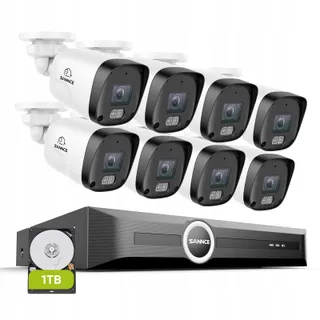 SANNCE PoE Camerasysteem 5MP 8CH NVR 4x3MP Waterdicht 1TB IR — miniatuur 1