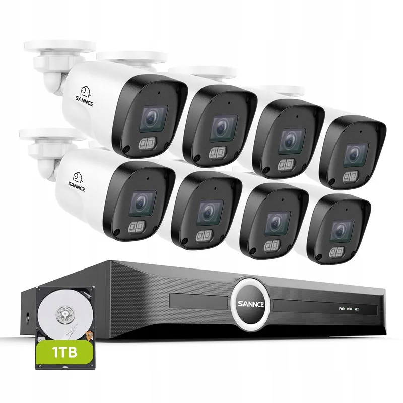SANNCE PoE Camerasysteem 5MP 8CH NVR 4x3MP Waterdicht 1TB IR — foto 1