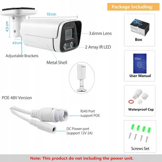 REVODATA IP Camera 5MP POE IP65 Waterdicht 3,6mm IR Bewegingsdetectie — miniatuur 7