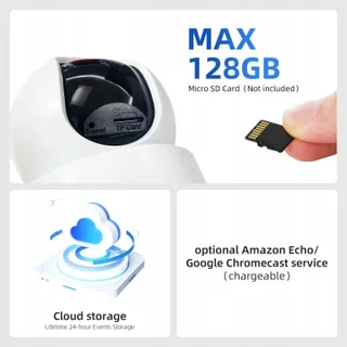 XNY WLAN Bewakingscamera 2MP 1080P Pan Tilt Tuya Smart Life Audio — miniatuur 8