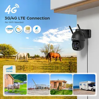 CTRONICS Bewakingscamera Buiten 3G/4G LTE PTZ 355 90 SIM Nachtzicht — miniatuur 2