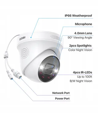 ZOSI 4K PoE Buitencamera 8MP Personen Voertuig Detectie Audio — miniatuur 7