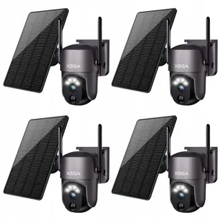 XEGA 4x Solar Bewakingscamera Buiten HD PTZ WiFi PIR Audio — miniatuur 1
