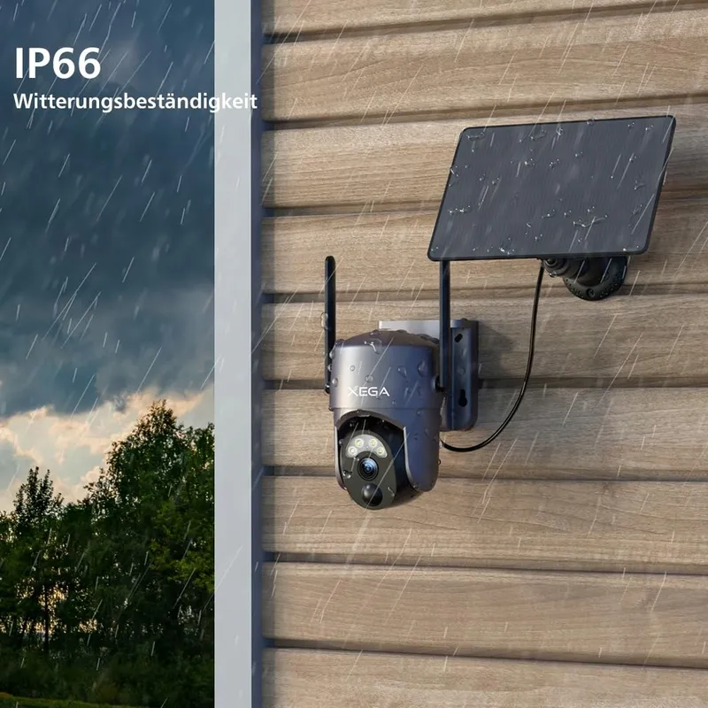 XEGA 4x Solar Bewakingscamera Buiten HD PTZ WiFi PIR Audio — foto 5