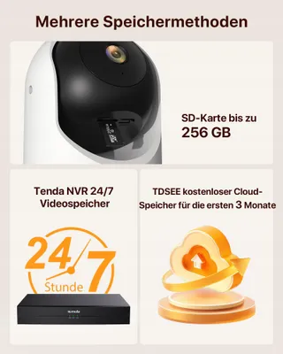 TENDA Binnencamera 2K WiFi 6 3MP Audio Nachtzicht Alarm SD-Kaart — miniatuur 9