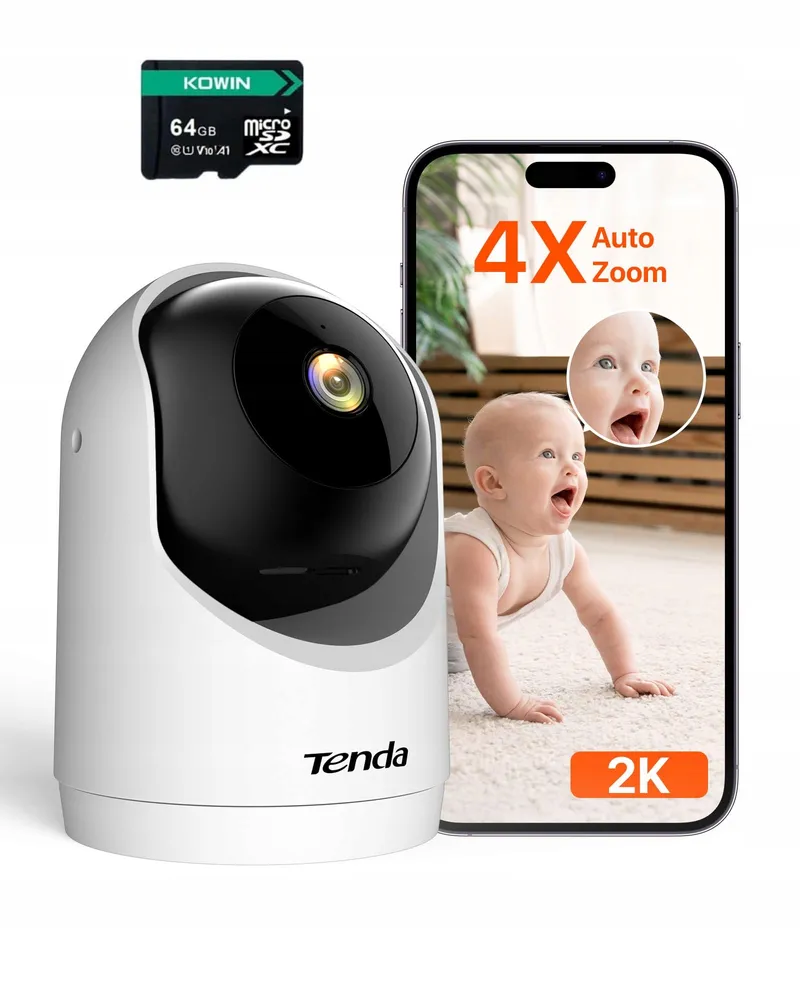 TENDA Binnencamera 2K WiFi 6 3MP Audio Nachtzicht Alarm SD-Kaart — foto 1