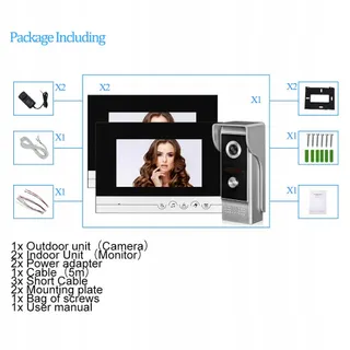 DIGINEX HFeng Video-intercom 2 Monitoren 7 Inch Nachtzicht — miniatuur 8