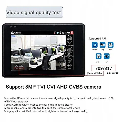 POMIACAM Cameratester Monitor 4K IP WiFi PoE 4 Inch 8MP 12V — foto 4