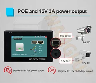 POMIACAM Cameratester Monitor 4K IP WiFi PoE 4 Inch 8MP 12V — miniatuur 2