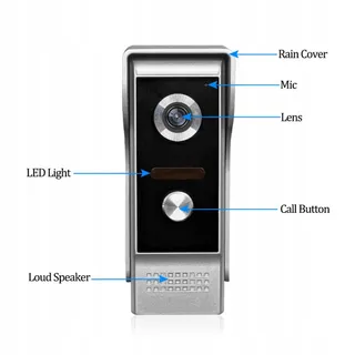HFENG Video-Deurintercom 7 Inch Display Deurbel Nachtzicht 100m — miniatuur 6