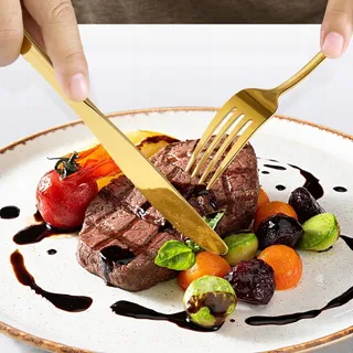 MERECHO Bestekset 6 Personen Goud RVS Vaatwasserbestendig — miniatuur 7