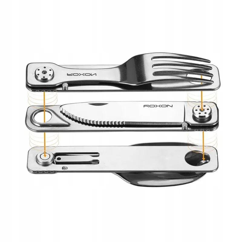 ROXON C1S Camping Multitool 3-in-1 Mes Lepel Vork — foto 3