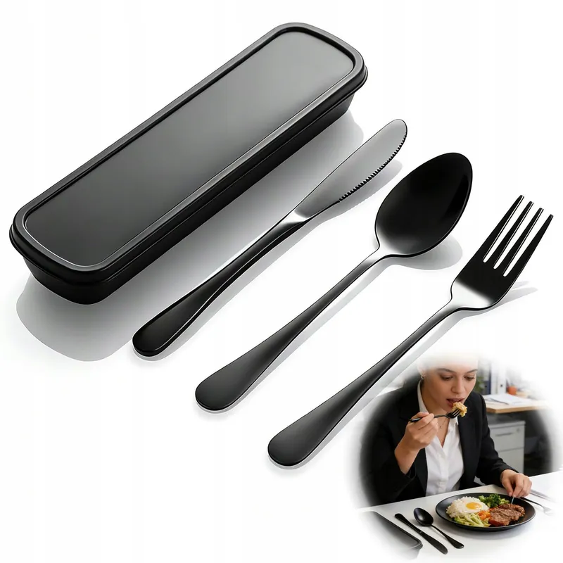 Horktrust Bestekset 4-delig Roestvrij Staal Reizen Camping — foto 1