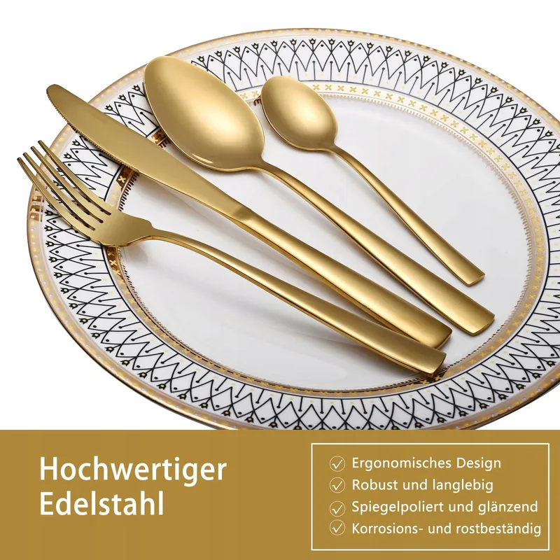 OTTO KONIG Bestekset 24-delig Goud RVS 6 Personen — foto 6