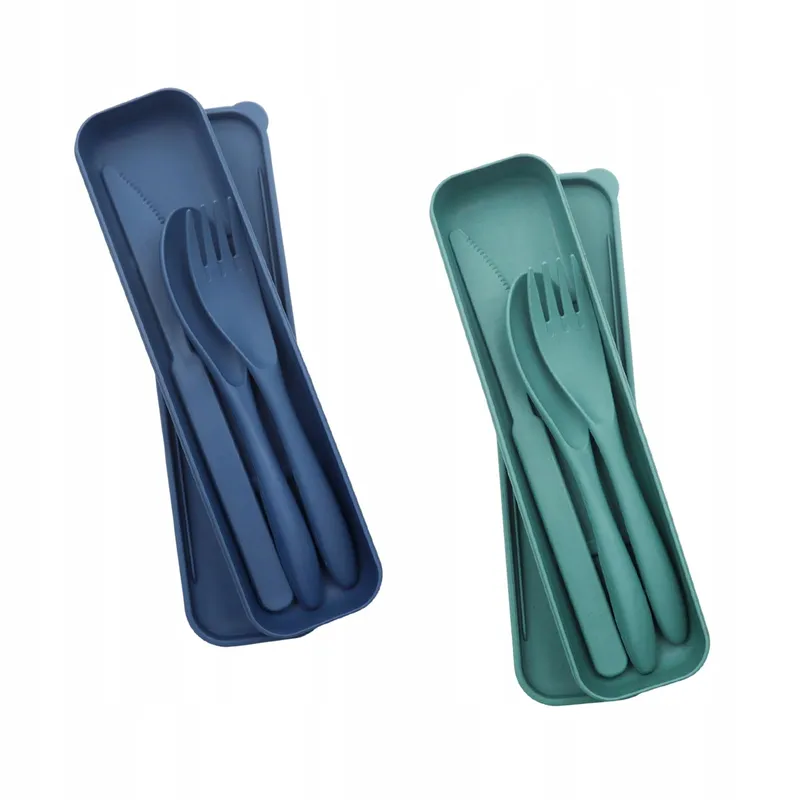 CATELL Reisbestek Set 2 Stuks met Etui Camping Kunststof — foto 1