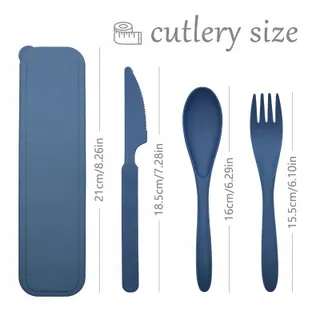 CATELL Reisbestek Set 2 Stuks met Etui Camping Kunststof — miniatuur 2