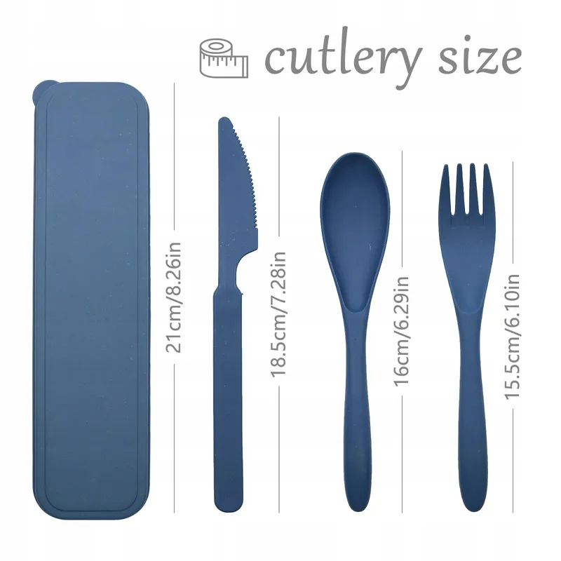 CATELL Reisbestek Set 2 Stuks met Etui Camping Kunststof — foto 2