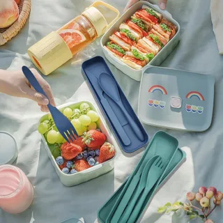CATELL Reisbestek Set 2 Stuks met Etui Camping Kunststof — miniatuur 7