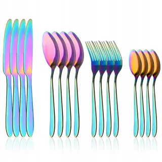 STNRST-IN Regenboog Bestekset 16-delig Roestvrij Staal 4 Personen — miniatuur 1