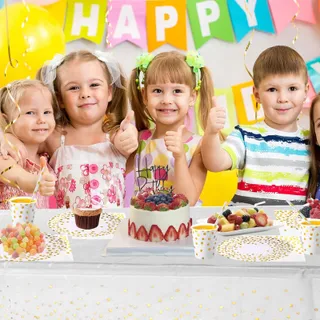 COLANANA Kinderfeestservies Wit-Goud 16 Gasten — miniatuur 4
