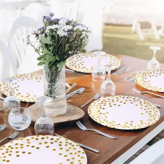 COLANANA Kinderfeestservies Wit-Goud 16 Gasten — miniatuur 7